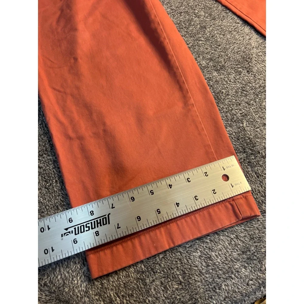 Lands End The Legacy Chino Pants Mens 34 Coral Orange Straight Leg Cotton Pant